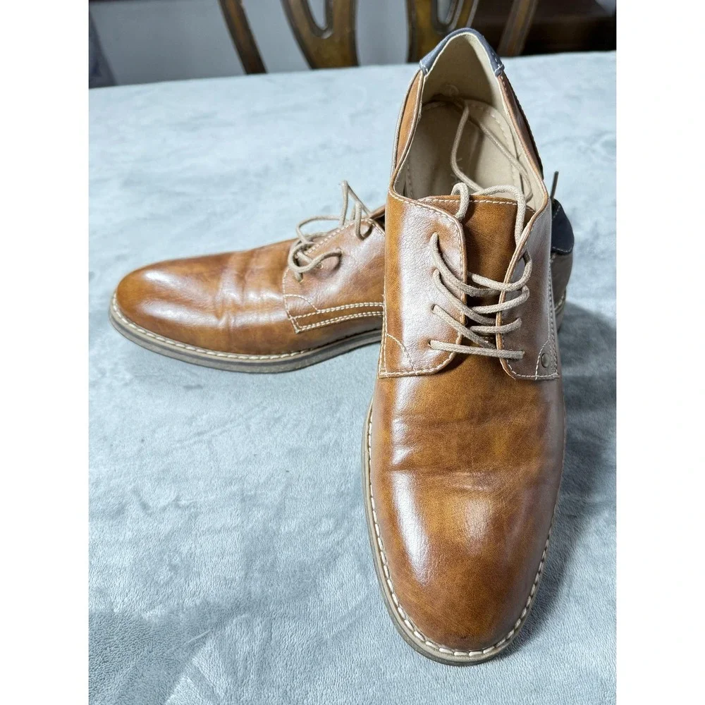 Varese Nick Shoes Mens Size 12 Brown Oxford Casual Dress Lace Up Comfort Manmade
